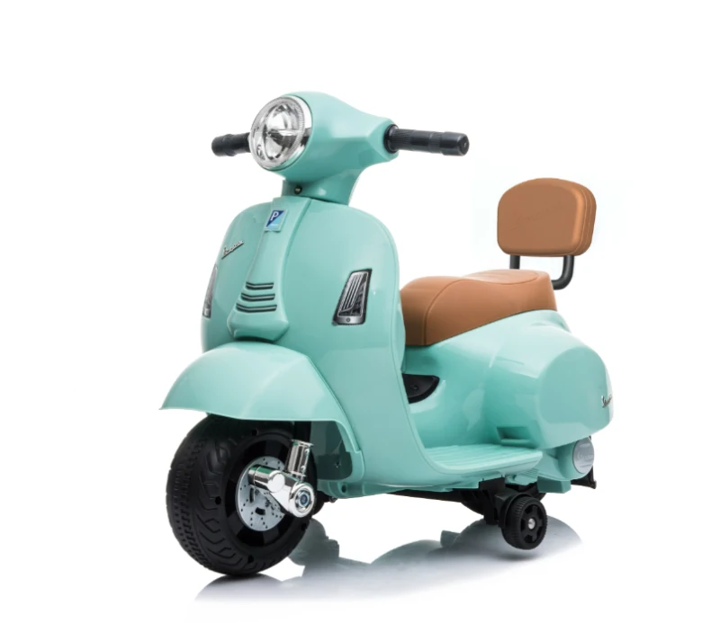 AIYAPLAY Elektro Motorrad Kinder Mini Vespa GTS 6V Elektromotorrad mit Lithium-Akku Ergonomischer Sitz Rückenlehne 1,5-3 Jahren