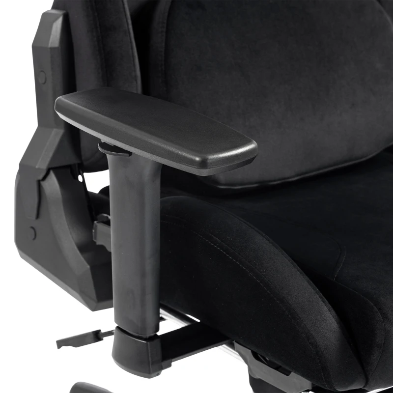 HOMCOM Silla Gaming Ergonómica con Masaje y Cojín Lumbar Calefactable, Sillón Gaming Reclinable en Lino, Reposabrazos 4D, Negro