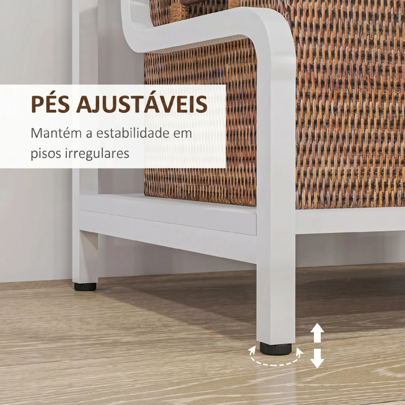 HOMCOM Suporte para Impressora de 3 Níveis com Estrutura em Aço e Estante de Arrumação para Escritório e Casa 55x40x77 cm Branco