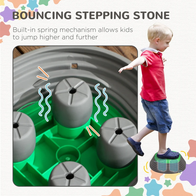 ZONEKIZ Stepping Stones Kids, 11 Pieces Balance Stones for Obstacle Course, Stackable Non-Slip Starfish Shape, Sensory Toys for Balance and Motor Skills Indoors, Outdoors