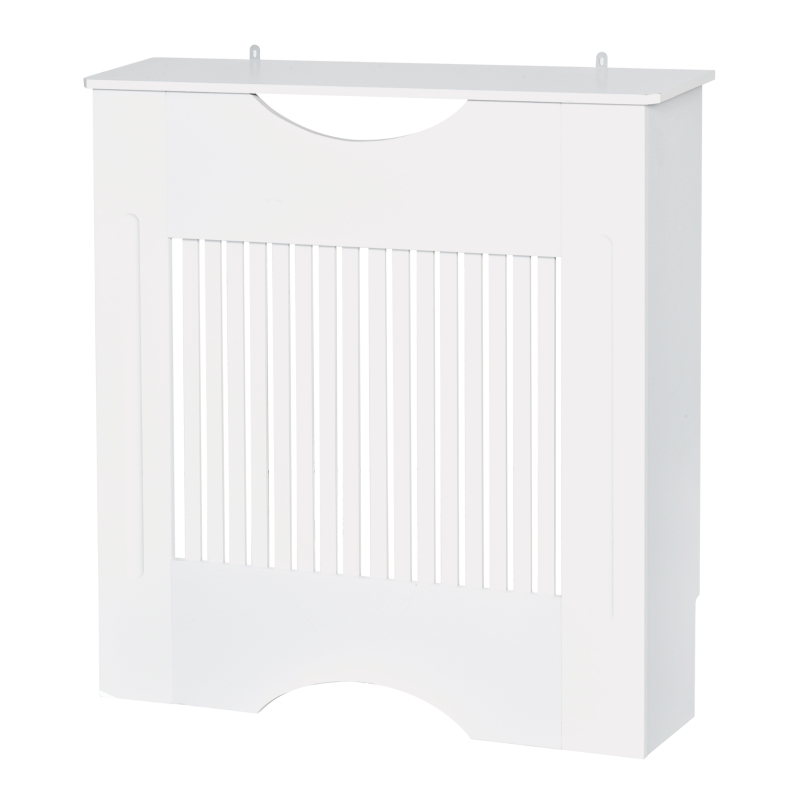 HOMCOM Copritermosifone Bianco in MDF con Piano d'Appoggio e Design Antiribaltamento, 78x19x82 cm