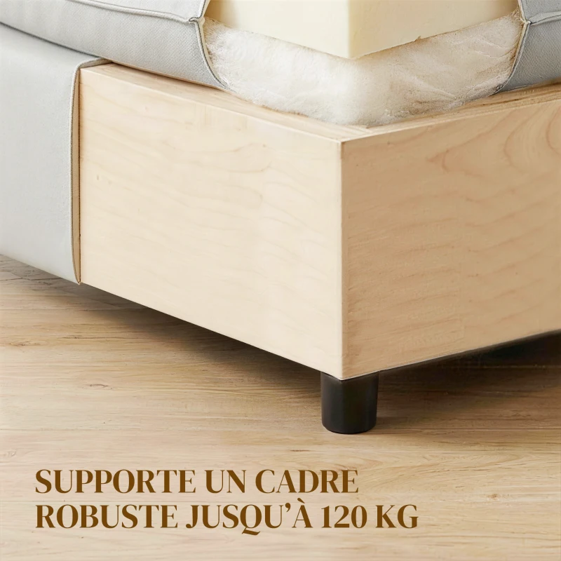 HOMCOM Repose pied salon carré, ottoman avec pieds en plastique, pouf salon pour chambre à coucher, entrée, 75x75x40 cm, gris