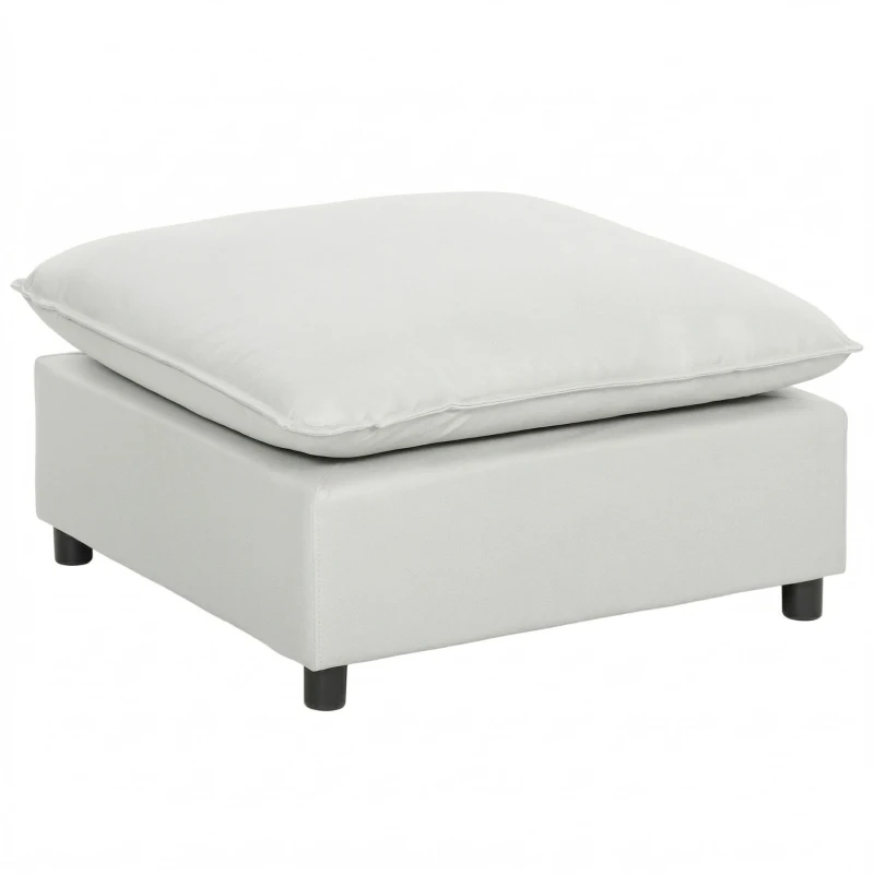 HOMCOM Repose pied salon carré, ottoman avec pieds en plastique, pouf salon pour chambre à coucher, entrée, 75x75x40 cm, gris