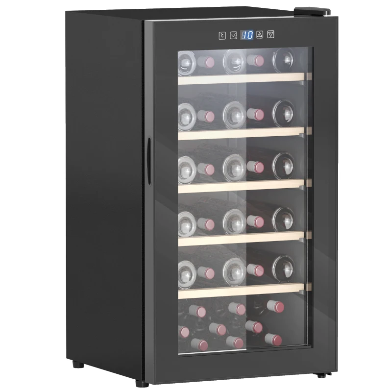 HOMCOM Weinkühlschrank für 41 Weinflaschen, 91 Liter Kapazität, Getränkekühlschrank mit LED-Anzeige, Touchscreen, Schwarz(m-12)