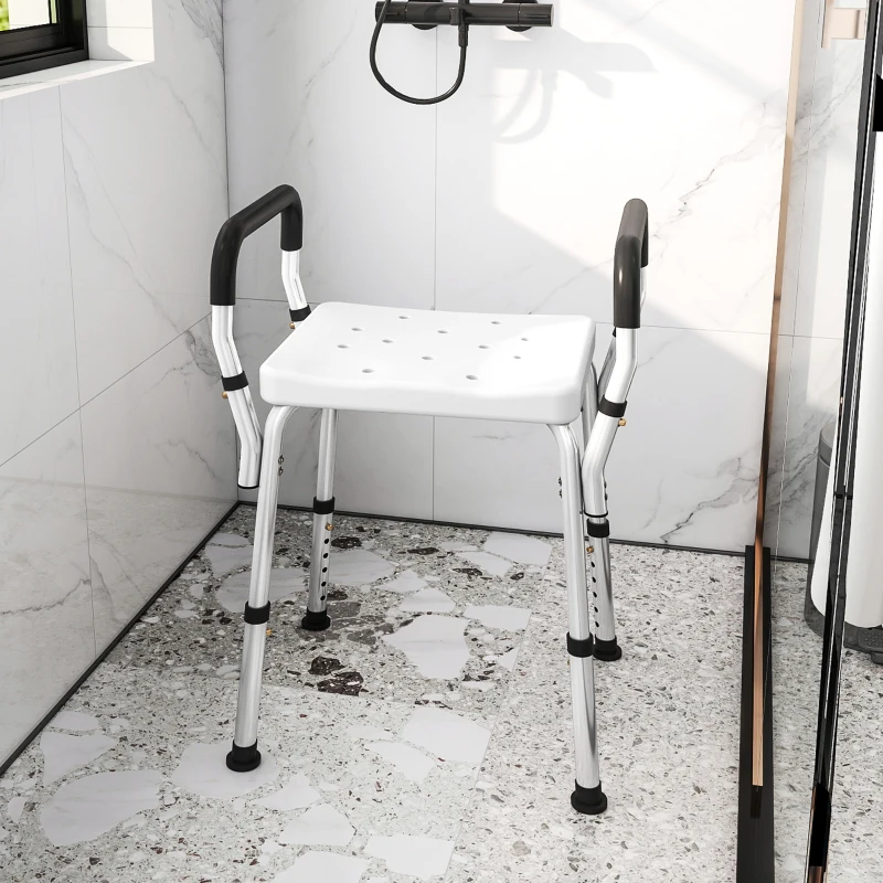 HOMCOM 57-69cm Aluminium Frame Bath Seat