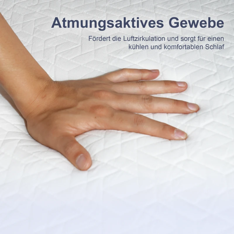 HOMCOM Ergonomisch Matras, Geheugenschuim, 7-Zone Ondersteuning, Pocketveren(m-7)
