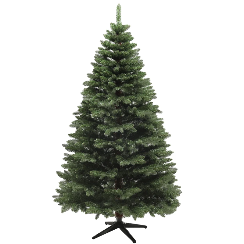 HOMCOM Árbol de Navidad Artificial 180 cm con 1050 Ramas y Base de Acero Plegable Montaje Rápido para Salón Interior Verde