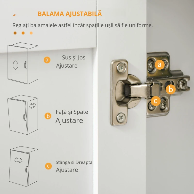 HOMCOM Masă bucătărie multi-spațiu 1 sertar 1 dulap 2 uși cu raft reglabil suport prosoape și raft sticle/conimente - MDF alb