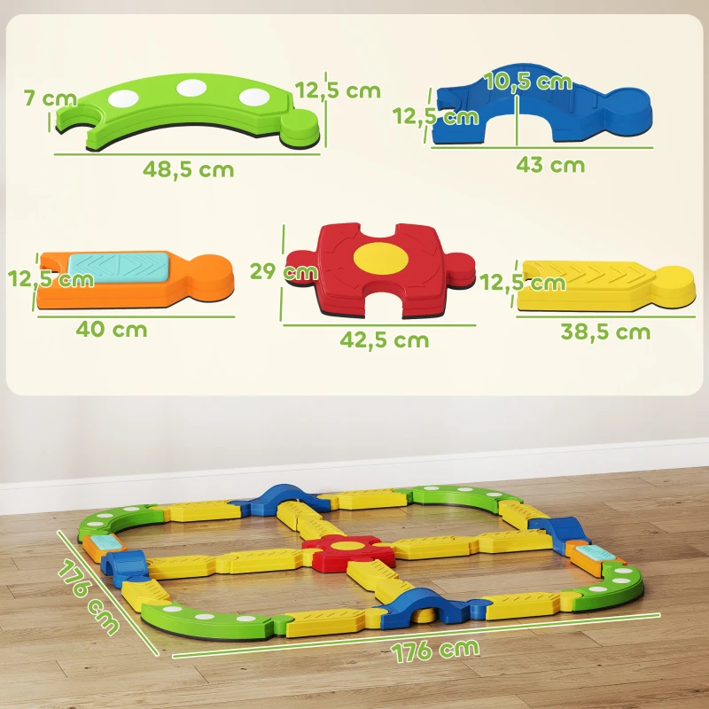 AIYAPLAY Balancebalk voor kinderen, interactief ontwerp, antislip, kunststof, Kleurrijk