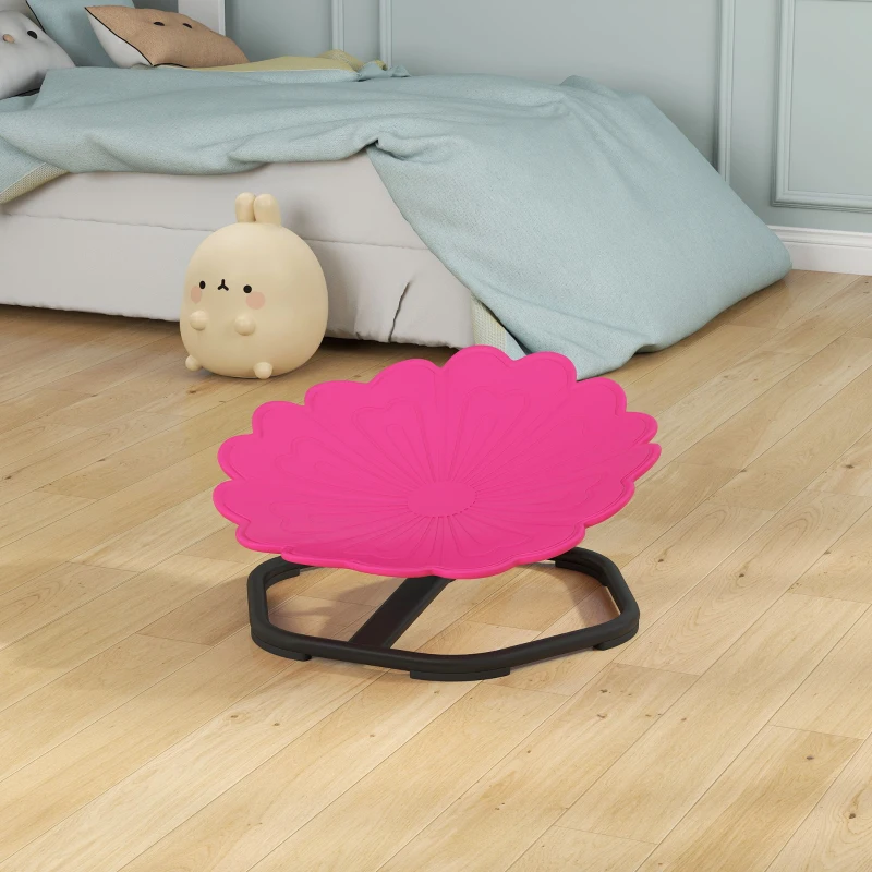 AIYAPLAY Flower-Shaped Sensory Spinning Chair with Non-Slip Base for Balance/Coordination, Pink