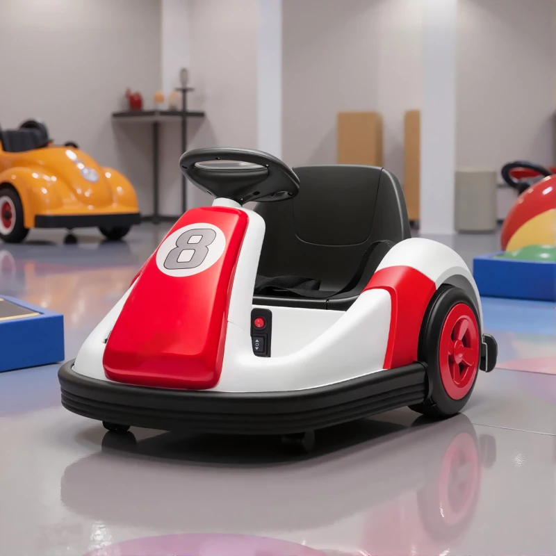 AIYAPLAY Auto-tamponneuse enfant 6V, rotation à 360°, voiture tamponneuse électrique enfant avec double moteur, musique et klaxon