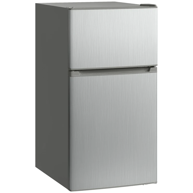 HOMCOM Réfrigérateur congélateur 88 L, petit réfrigérateur combiné avec portes réversibles et éclairage, 45,5x50x86,5cm, gris(m-14)