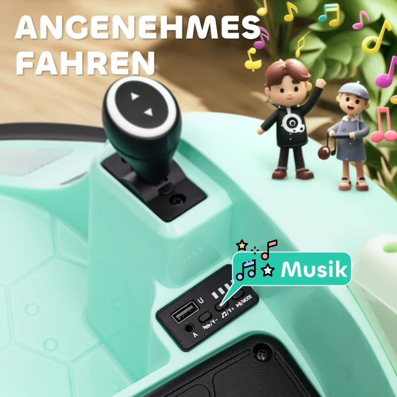 AIYAPLAY Autoscooter met 360° Rotatie, 2 km/u Snelheid, Veiligheidsgordel, LED-Licht, Muziek en Claxon, Groen(m-5)