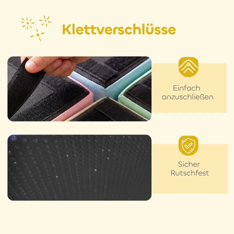 AIYAPLAY 8-delige Schuimblokken Kinderen Zachte Bouwstenen met Tafel- en Krukontwerp Klimmen Bouwblokken van PU Meerkleurig