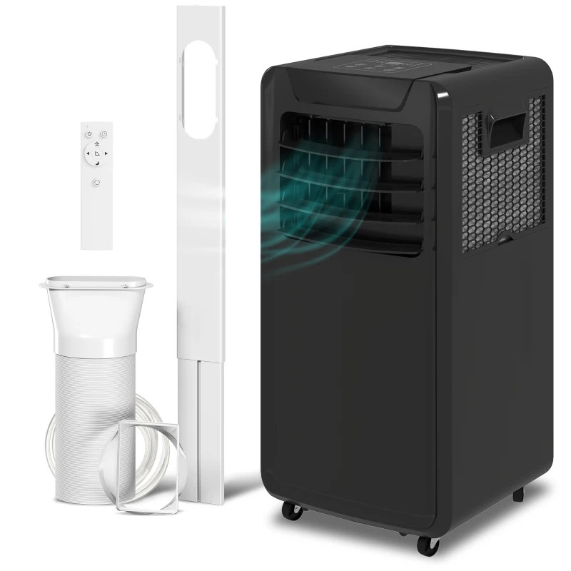 HOMCOM Air Conditioning Unit 10000 BTU, 4-in-1 Portable Air Conditioner with Remote Control, LED Display, 2 Speeds, Black