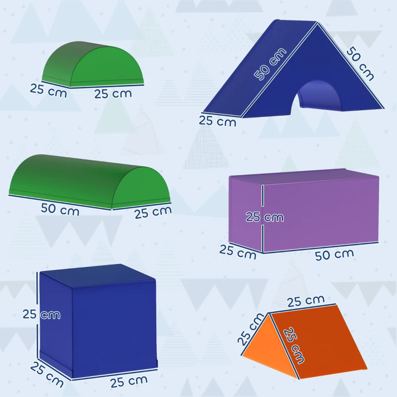 HOMCOM Set di Costruzioni Morbide per Bambini da 1-3 Anni con 11 Forme, in PU e EPE, Colori Vari