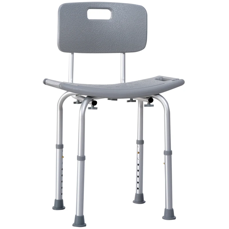 HOMCOM Chaise de Douche siège de Douche Ergonomique Hauteur réglable Pieds antidérapants Charge Max. 136 Kg alu HDPE