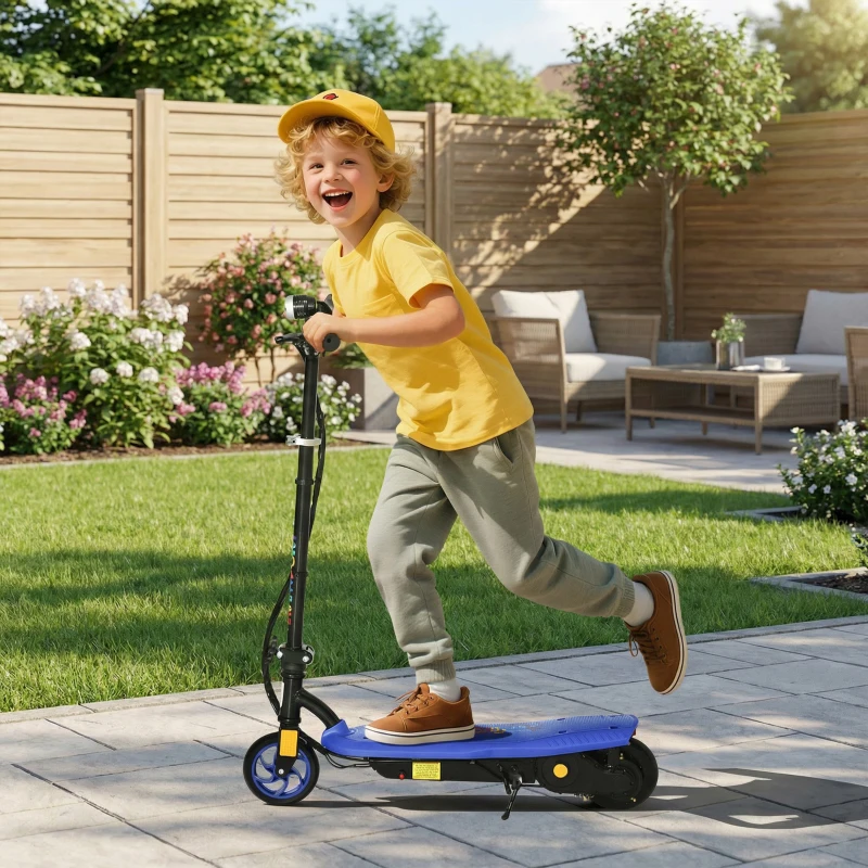 HOMCOM Trottinette électrique 120 W pliable pour enfant 7-14 ans 12 Km/h max. autonomie 10 Km max. bleu