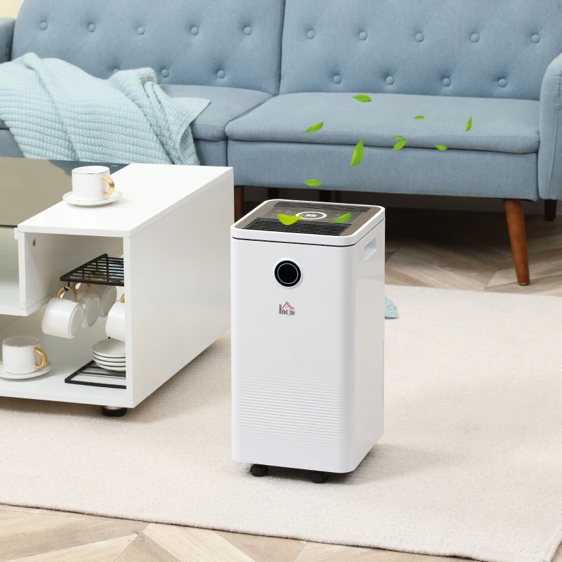 HOMCOM 10L/Day Dehumidifier with 2.5L Water Tank, Digital Display, Intelligent & Sleep Mode, 24H Timer, Laundry Clothes Drying, for Home and Large Room Basement