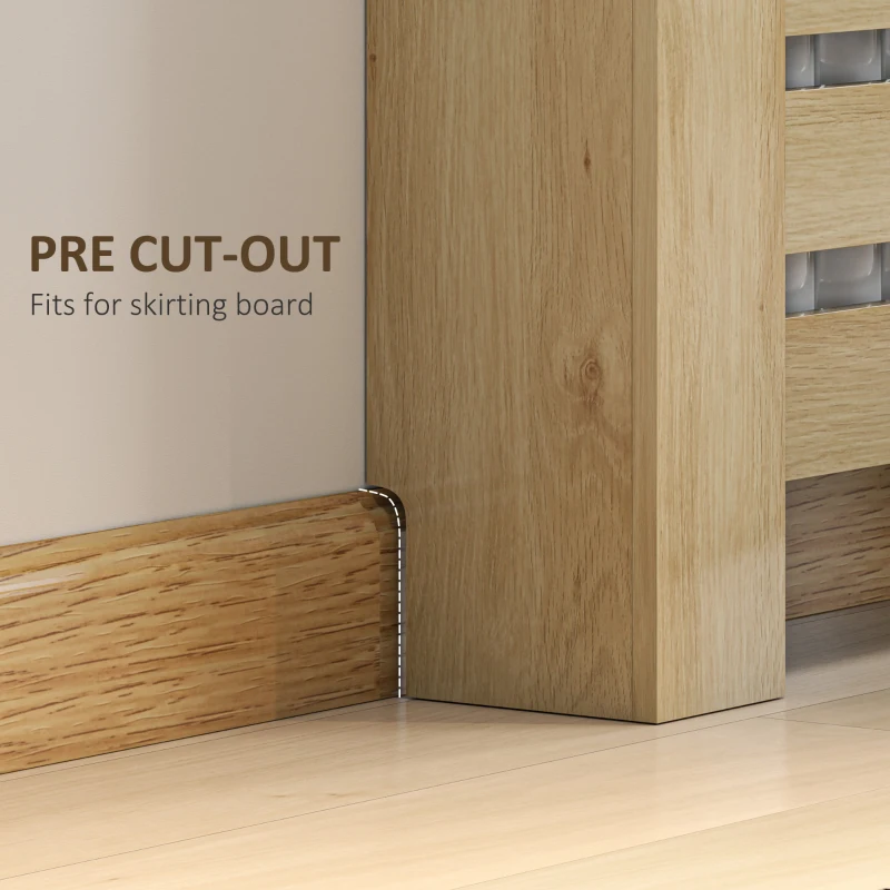 HOMCOM 95.5H x 78Wcm Radiator Cover, with Drawer - Oak