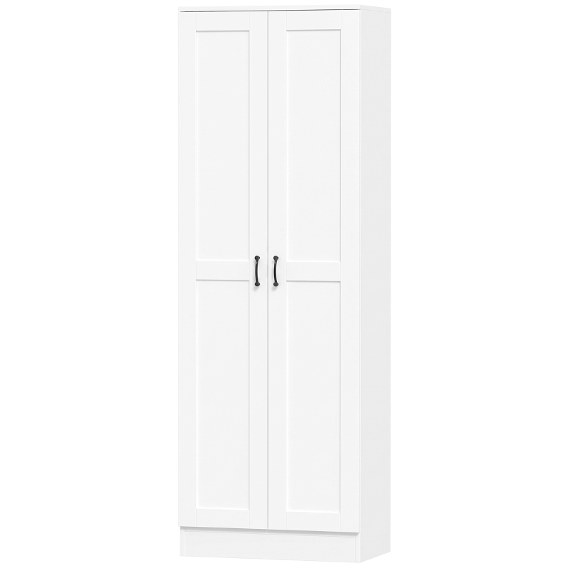 HOMCOM Szafa na zapasy 175 cm z miejscem do przechowywania, szafka kuchenna z drzwiami Soft-Close i regulowanymi półkami, biały
