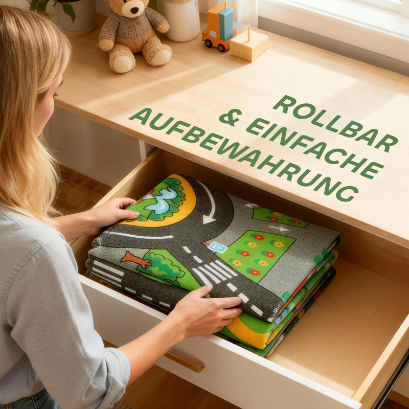 AIYAPLAY Krabbelmatte Baby, Spielmatte 200x150x0,5cm, Rutschfest Krabbeldecke mit Rutschfester Unterseite Stadtmotiv für Kinderzimmer