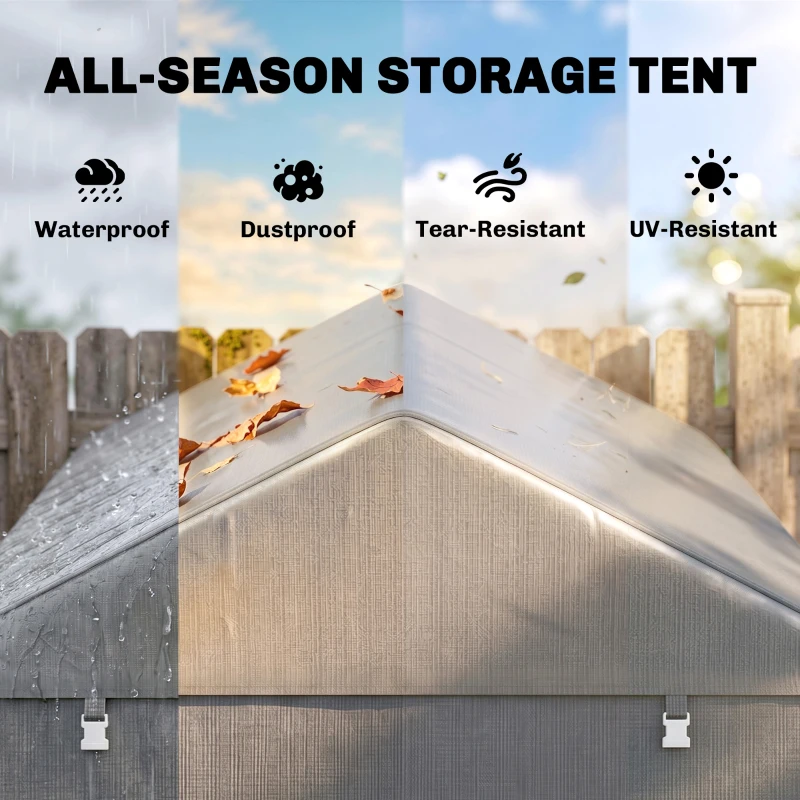Outsunny 2.2 x 1.6 m Outdoor Storage Tent, with Accessories - Light Grey