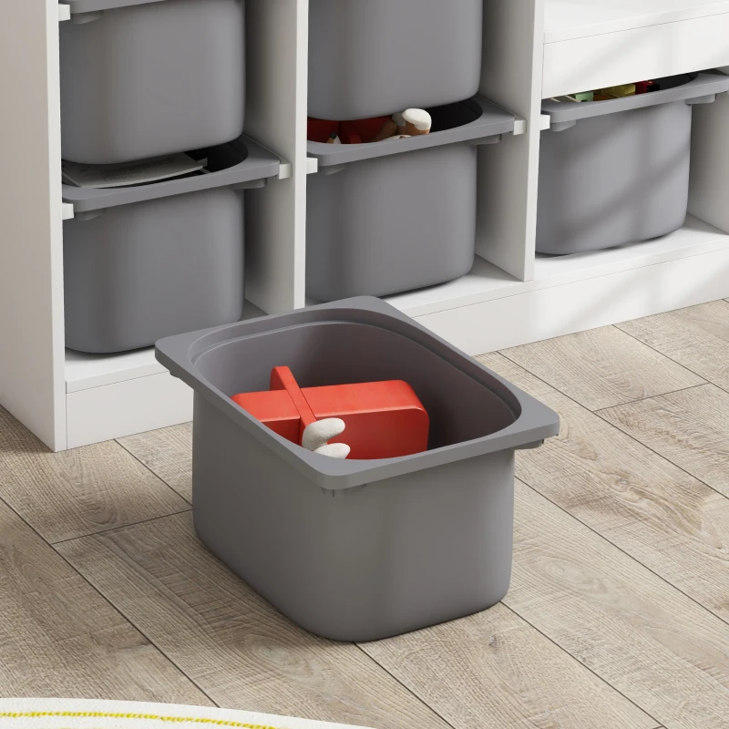 AIYAPLAY Toy Storage Organiser, Three-Layer Kids Toy Storage Units, with Removable Bins, for Ages 3-8 Years, Grey