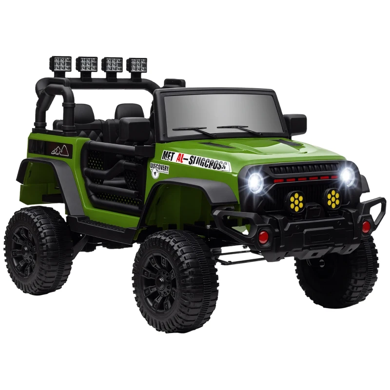 AIYAPLAY Buggy 4x4 voiture électrique enfant UTV avec télécommande 2.4Ghz 2 moteurs 12 V vert