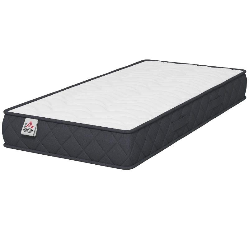 HOMCOM Matelas 90x190cm, matelas 1 personnes, mousse à mémoire de forme, 20cm d'épaisseur, certifié Oeko-Tex, fermeté moyenne