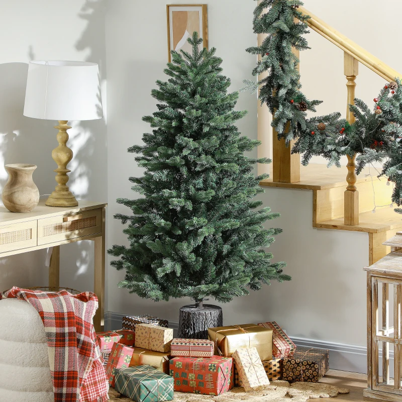 HOMCOM Albero di Natale Artificiale 150 cm Realistico con 994 Rami e Base in Resina, Verde