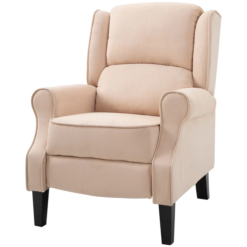 HOMCOM Poltrona de Massagem Poltrona Relax Reclinável com Controlo Remoto 2 Áreas de Massagem Bolso Lateral 78x83x101 cm Bege