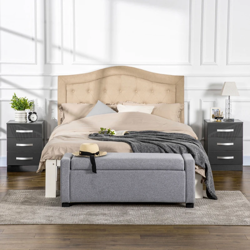 HOMCOM Set 2 Comodini Moderni con 3 Cassetti per Camera da Letto e Soggiorno in Truciolato, 40x36x56 cm, Grigio