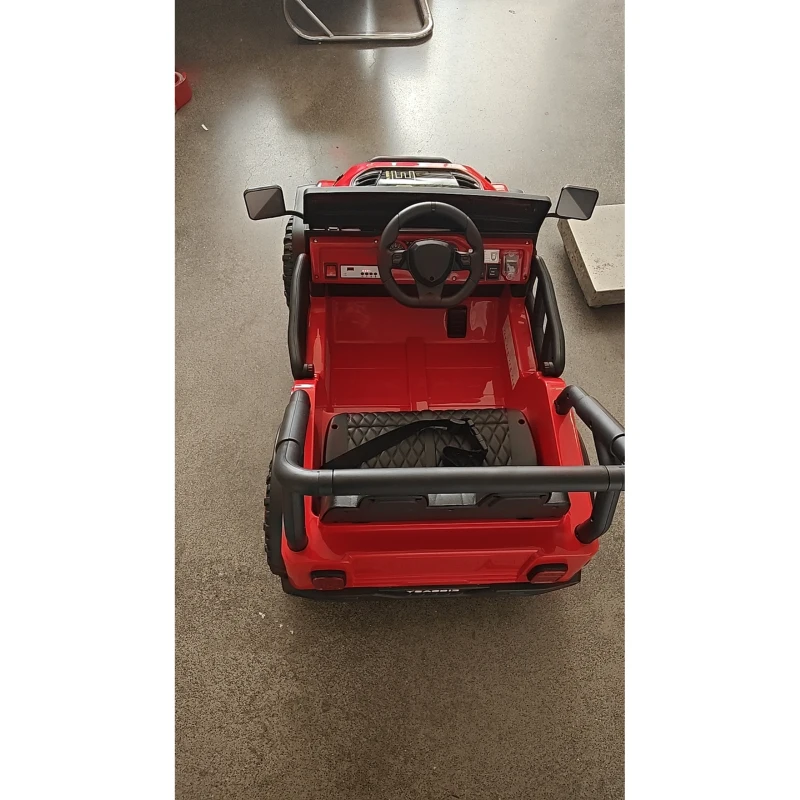 AIYAPLAY Coche Eléctrico para Niños de 3+ Años 12 V con 2 Motores Mando a Distancia USB Música y Claxon 3-5 km/h Rojo