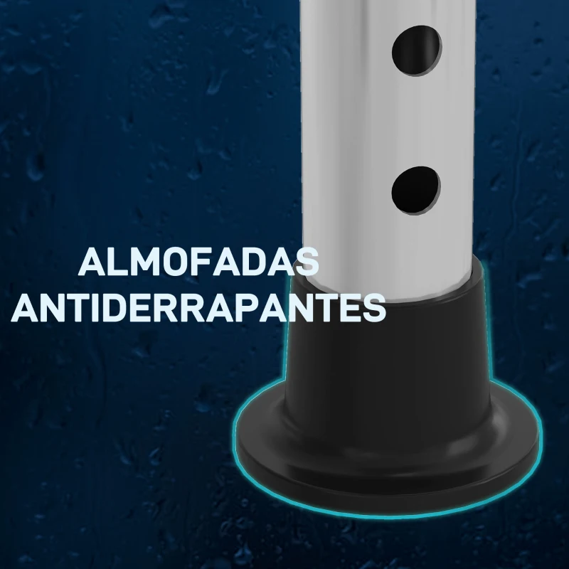 HOMCOM Banco de Duche com Altura Ajustável em 8 Posições com Base de Borracha Antiderrapante 50x36x39,5-56,5 cm Preto