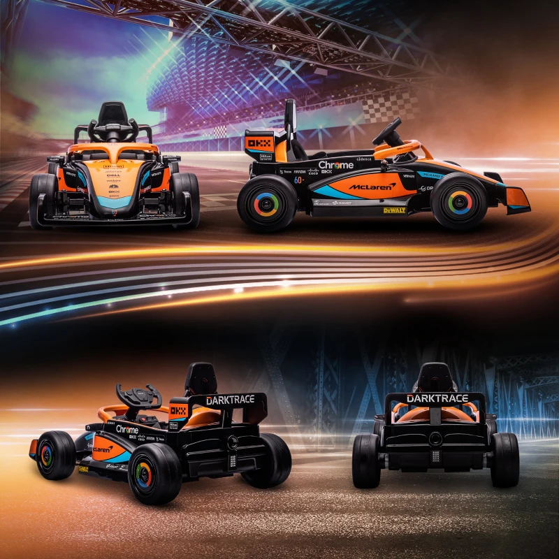 AIYAPLAY Macchina Elettrica per Bambini 3-5 Anni con Licenza McLaren, Telecomando e Clacson, 115x67x50 cm, Arancione