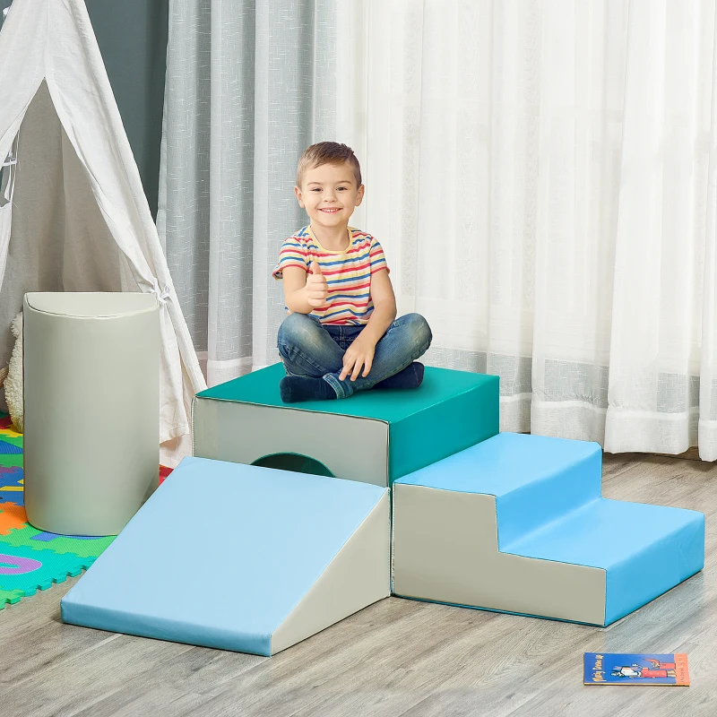 HOMCOM 4PCS Module motricité bébé parcours motricité bébé en mousse EPE pour enfants d'âge préscolaire, multicolore