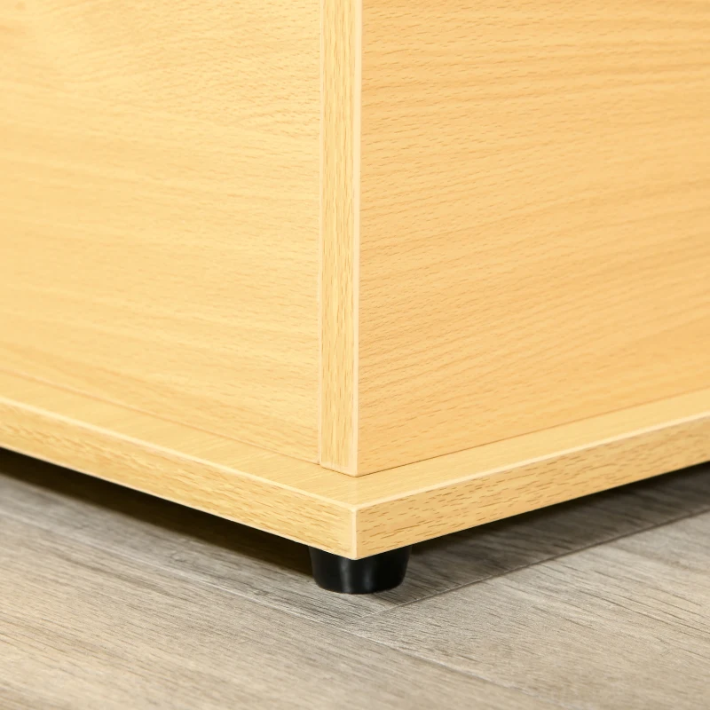HOMCOM Storage Chest, Large 114L Blanket Box, Shoe Bench with Safety Hinged Lid, Storage Trunk, Bed End Bench for Bedroom, Hallway, Living room, Playroom, 100 x 40 x 40cm, Burlywood