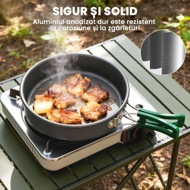 Outsunny Set de Oale Camping, 4-5 Persoane, Oțel Inoxidabil, 20,5 x 20,5 x 15,5 cm, Gri