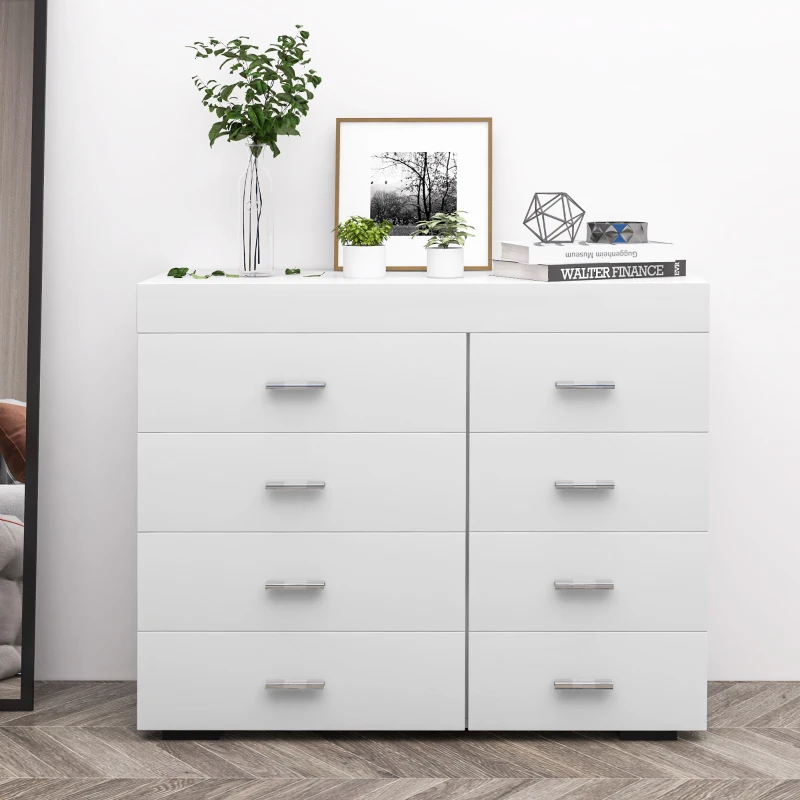 HOMCOM Mobile con Cassetti Cassettiera in Legno per Camera, Cucina, Bagno 90×35×73cm Bianca