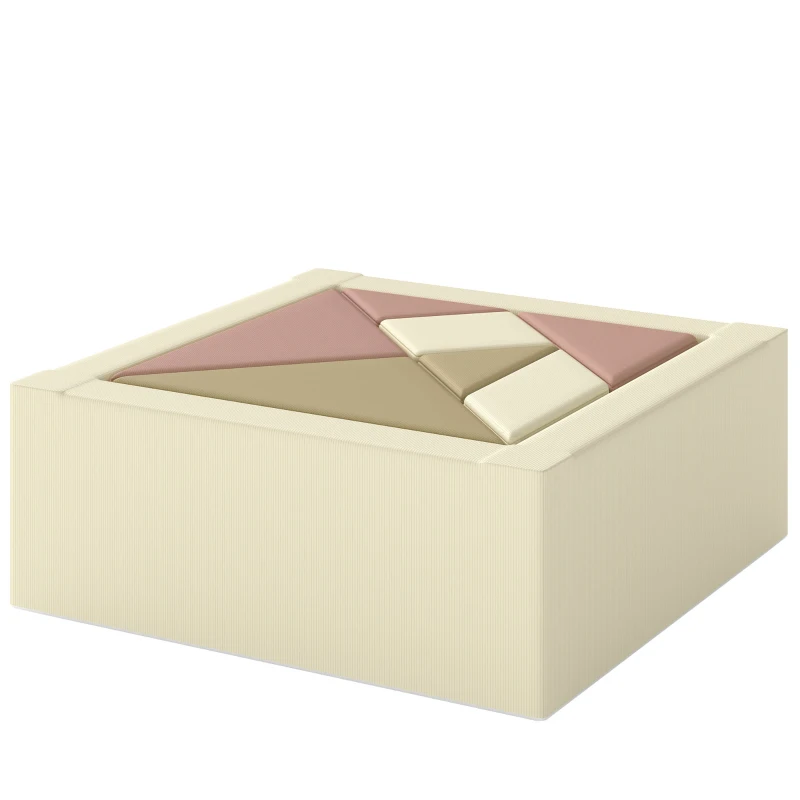 AIYAPLAY Parcours motricité bébé 9PCS avec piscine à balles, module en mousse souple avec housse en velours côtelé, multicolore