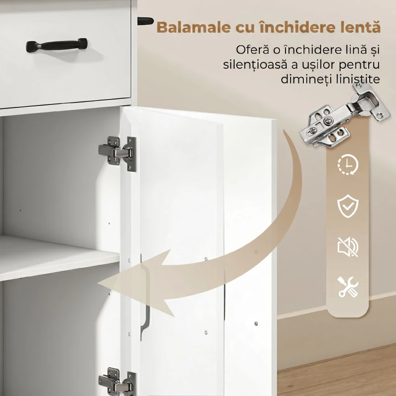 HOMCOM Cărucior mobil multifuncțional pentru depozitare