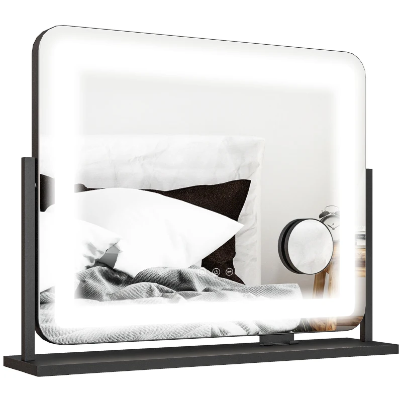 HOMCOM LED Light Tabletop Makeup Mirror, with Adjustable Settings
