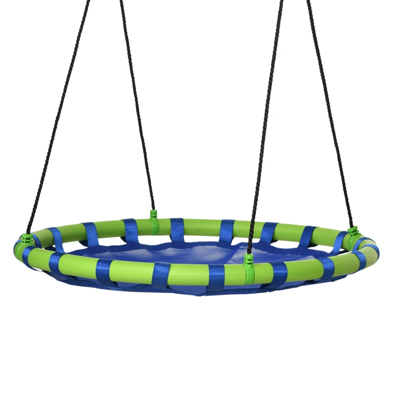 Outsunny Baloiço Infantil Ninho com Altura Ajustável para Crianças de 3-8 Anos Carga 150 kg para Exterior Ø100x120-180 cm Azul