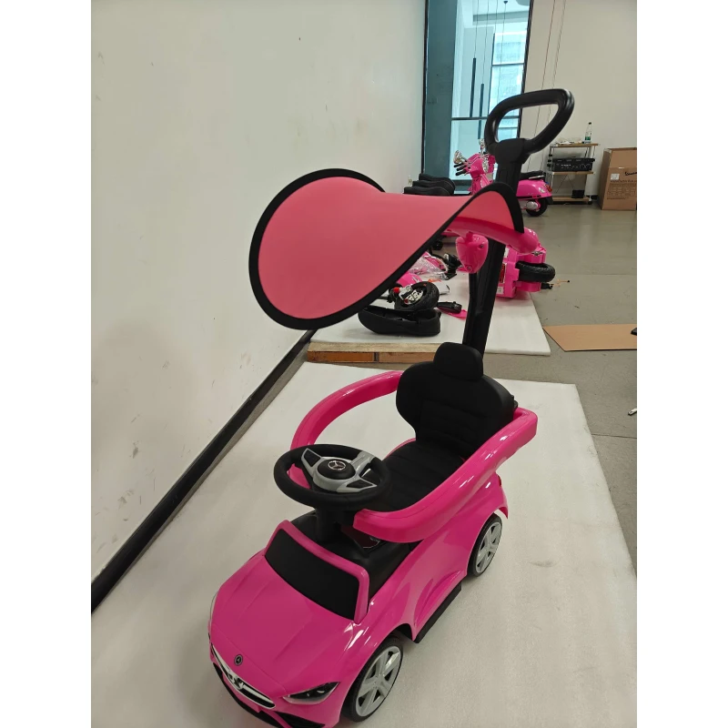 AIYAPLAY Correpasillos 3 en 1 Mercedes-Benz con licencia, barrera de seguridad, espacio de almacenamiento, claxon, 83x40x90cm, Rosa