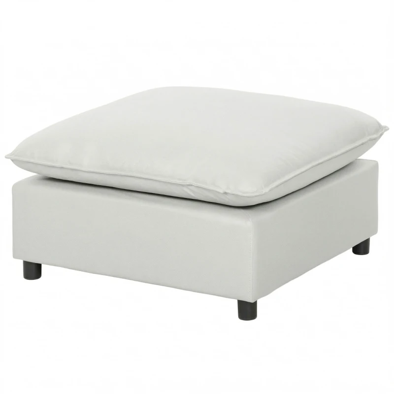 HOMCOM Repose pied salon carré, ottoman avec pieds en plastique, pouf salon pour chambre à coucher, entrée, 75x75x40 cm, gris