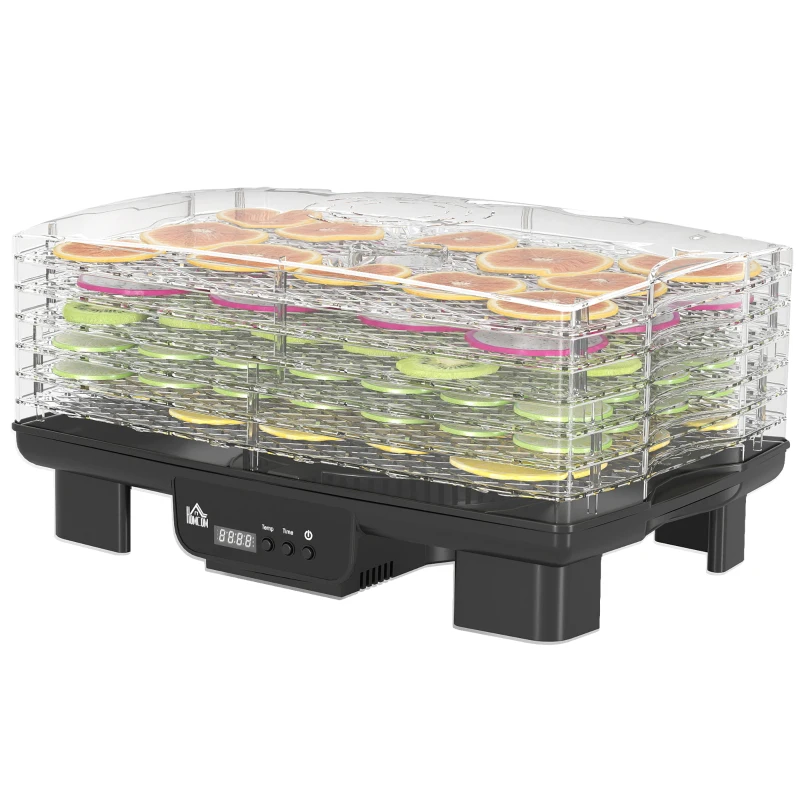 HOMCOM 40-70℃ Six-Tray Food Dehydrator - Black