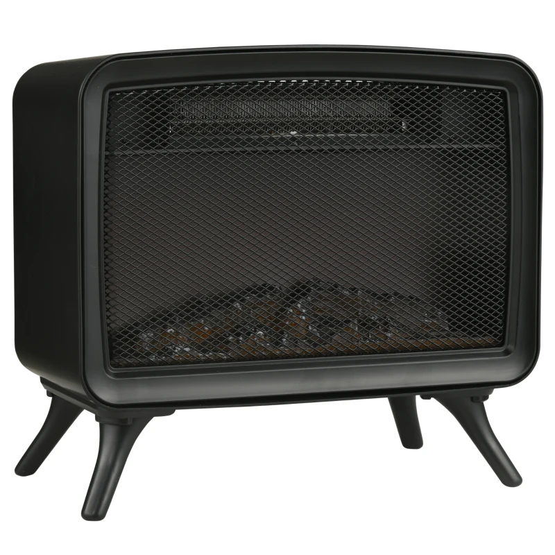 HOMCOM Electric Fireplace Stove, Freestanding or Tabletop, with LED Flame Effect, Overheating Protection, 800W/1600W