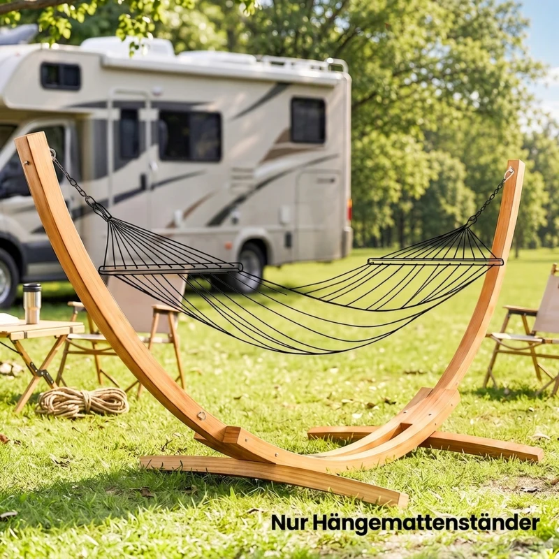 Outsunny Hängemattengestell für Hängematte Hängemattenständer mit Sicherheitsschnalle, Kette, Garten Strand Kiefer 325 x 120 x 118 cm bis 120 kg