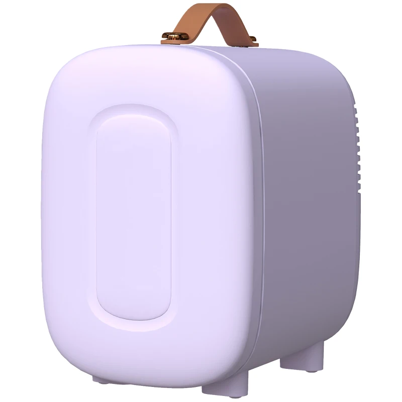 HOMCOM Frigorífico Pequeno de Cosméticos 4L 9V/240V para Arrefecer e Aquecer Mini Frigorífico para Beleza 20,3x26,3x28 cm Roxo